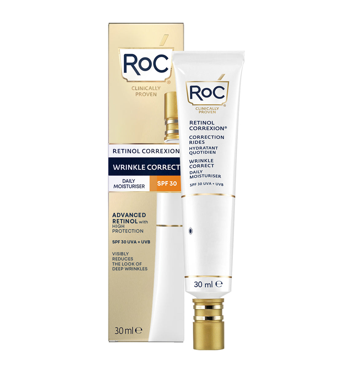 RETINOL CORREXION® Wrinkle Correct Hidratante Dia SPF30 – Roc España